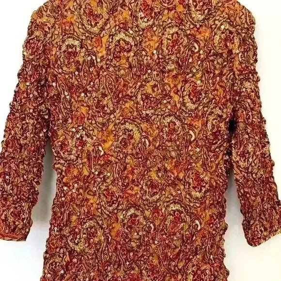 MSK Dressy Jacket, Medium, with sequins, zips up front - Picture 3 of 8